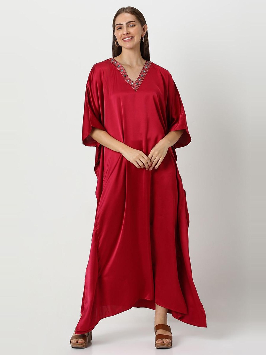 Satin Jalabiya with Embroidery