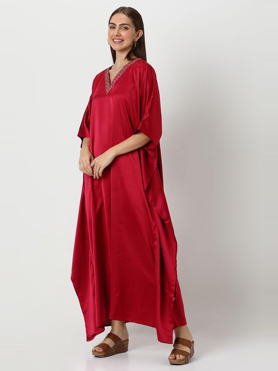 Satin Jalabiya with Embroidery
