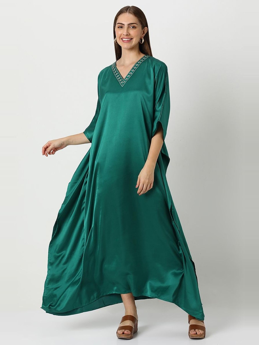 Satin Jalabiya with Embroidery