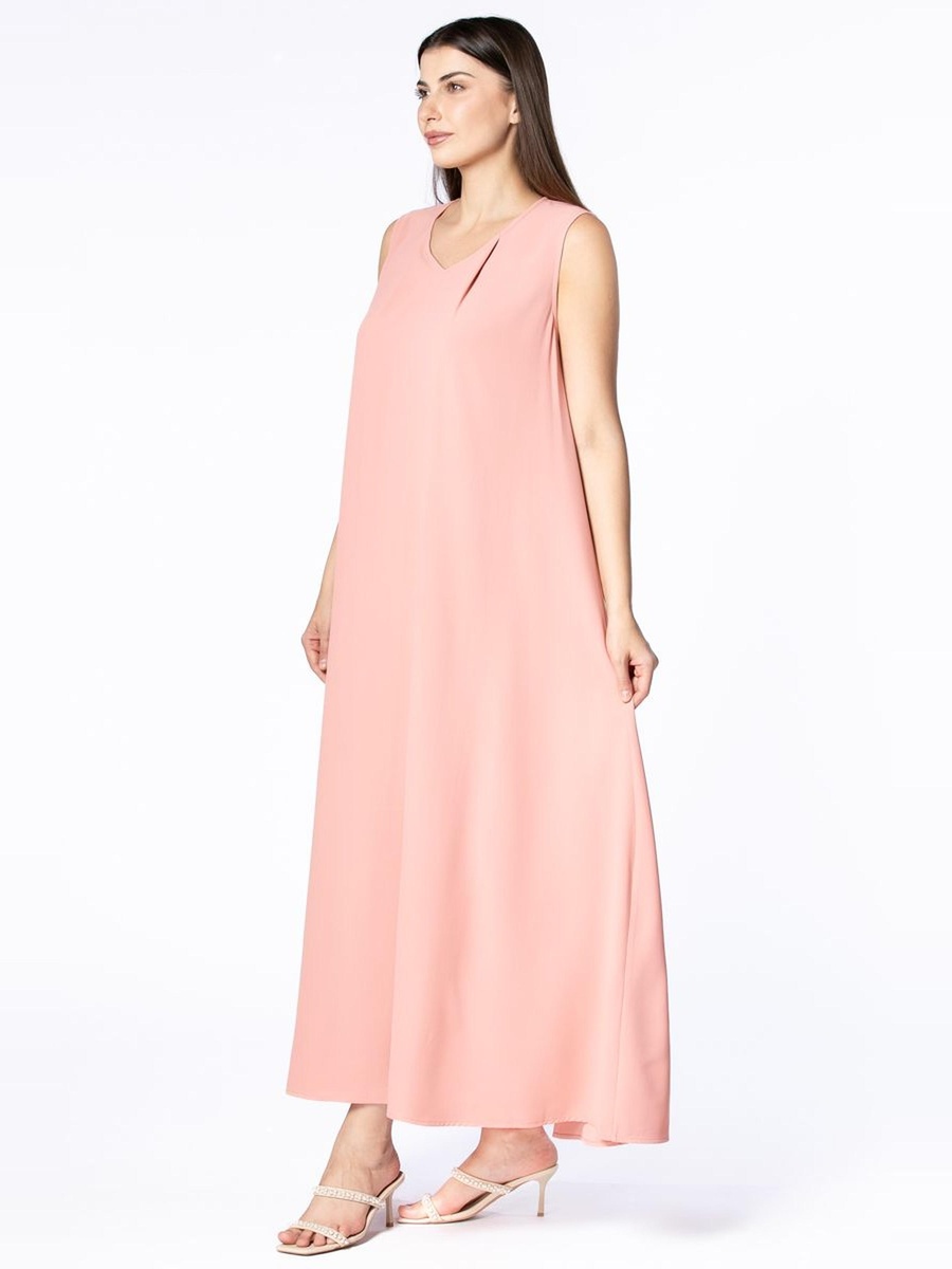 Solid Sleeveless A-Line Maxi Dress