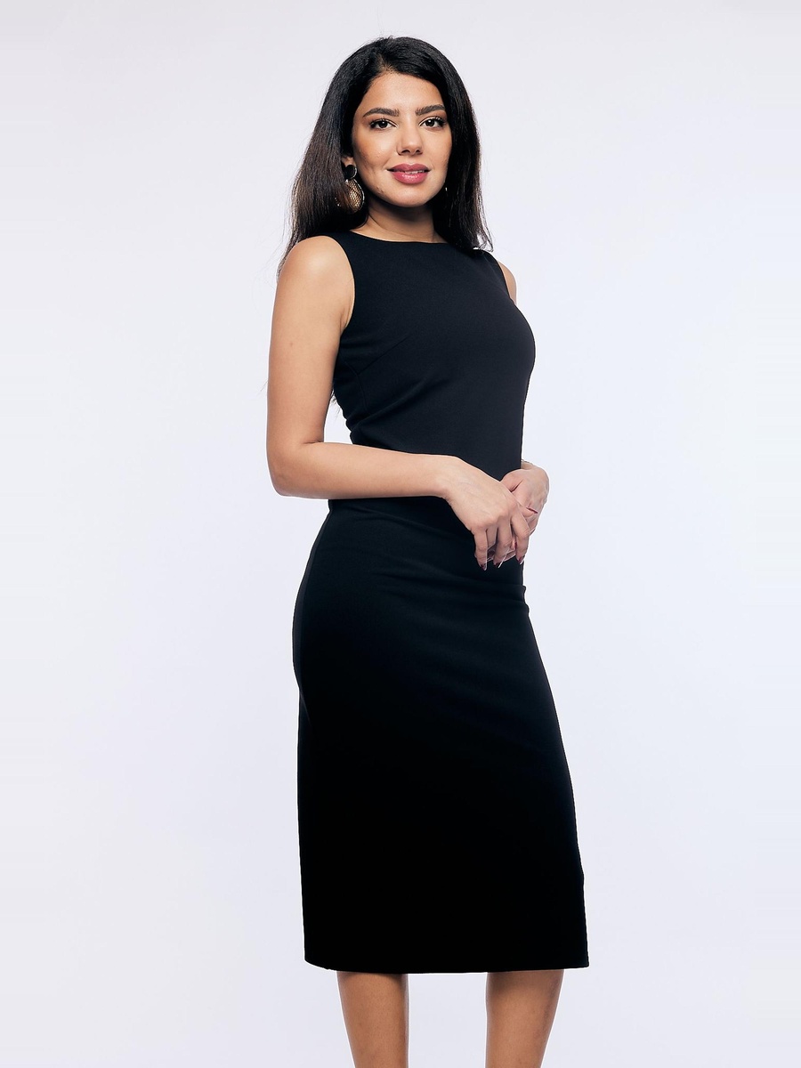 Solid Sleeveless Bodycon Mid Dress
