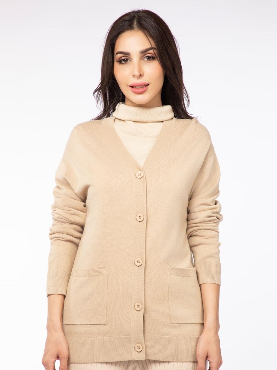 Solid Colored Knitted Cardigan