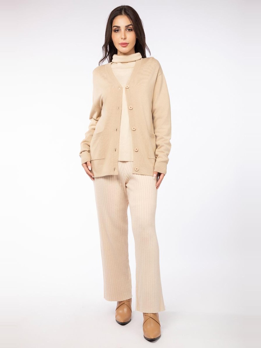 Solid Colored Knitted Cardigan