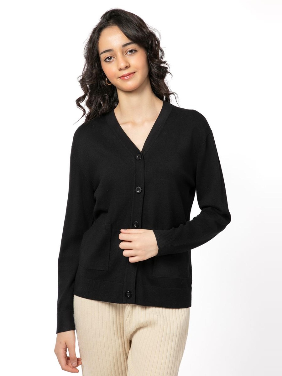 Solid Colored Knitted Cardigan