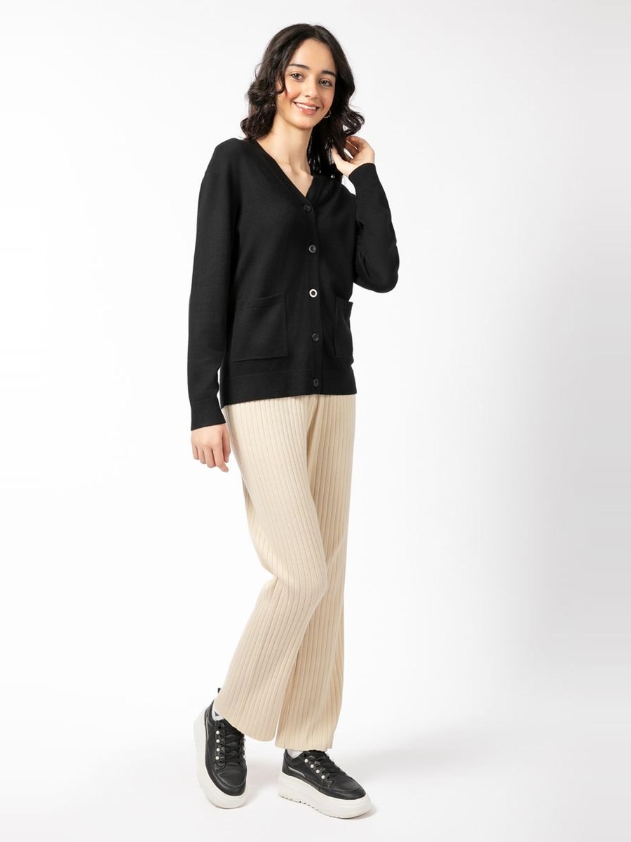 Solid Colored Knitted Cardigan