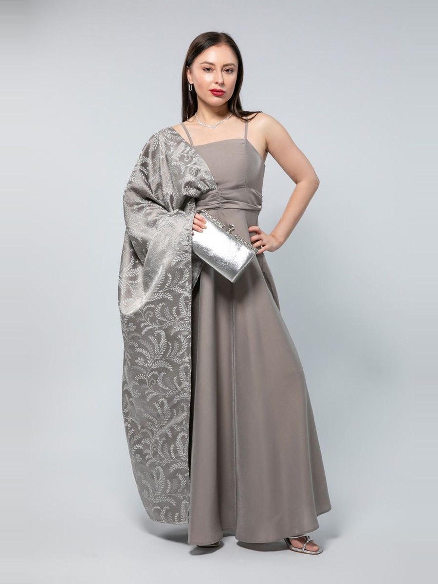 Embellished Cape Maxi Dress