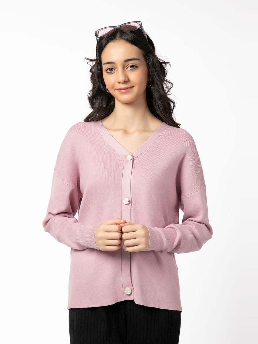 Solid Colored Knitted Cardigan