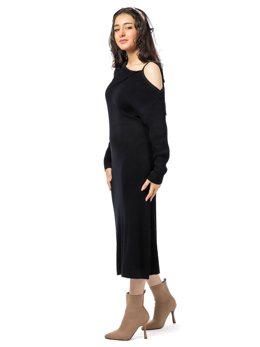 V Neck Polka Dot Wrap A-Line Midi Dress For Women at Saudi | Styli