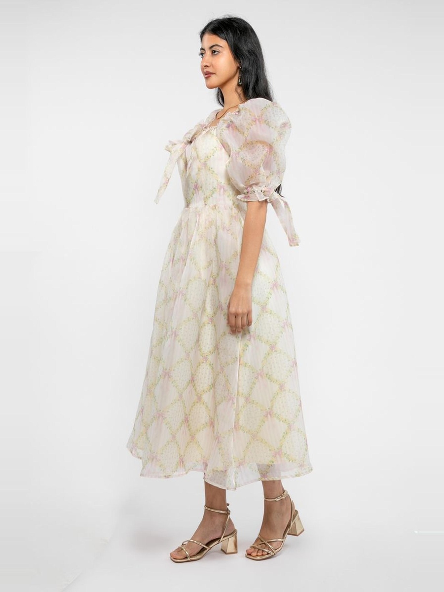 Floral Printed A-Line Midi Dress