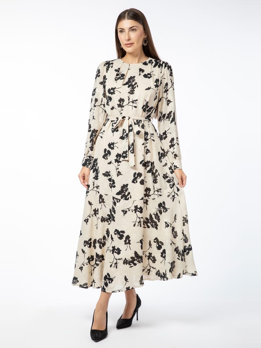 Floral A-Line Midi Dress