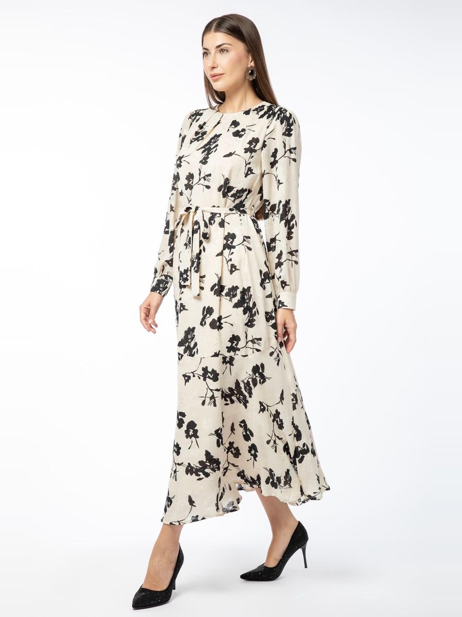 Floral A-Line Midi Dress