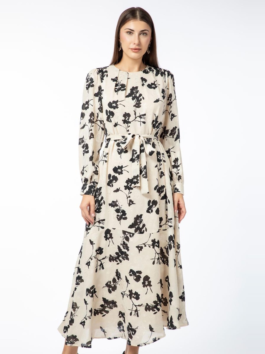 Floral A-Line Midi Dress