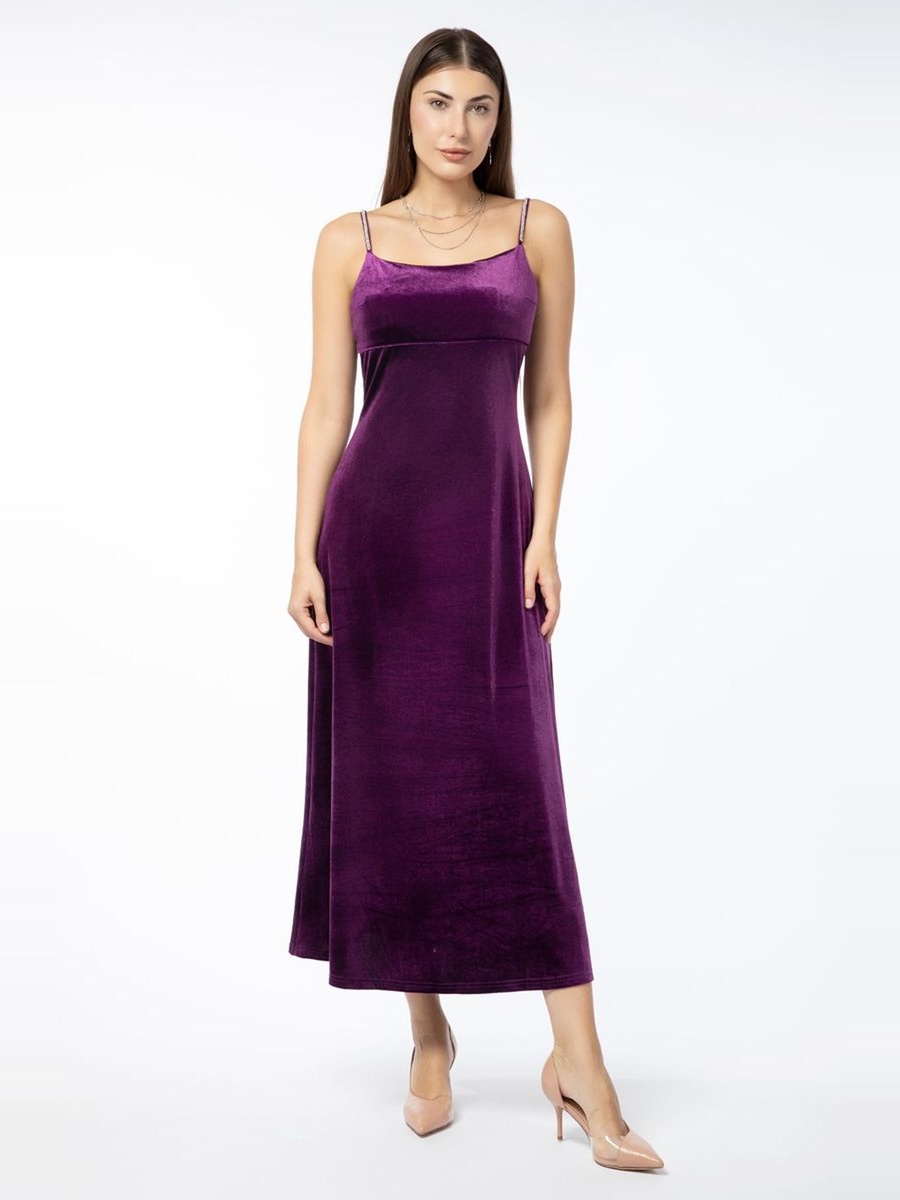 Sleeveless Velvet A-Line Maxi Dress