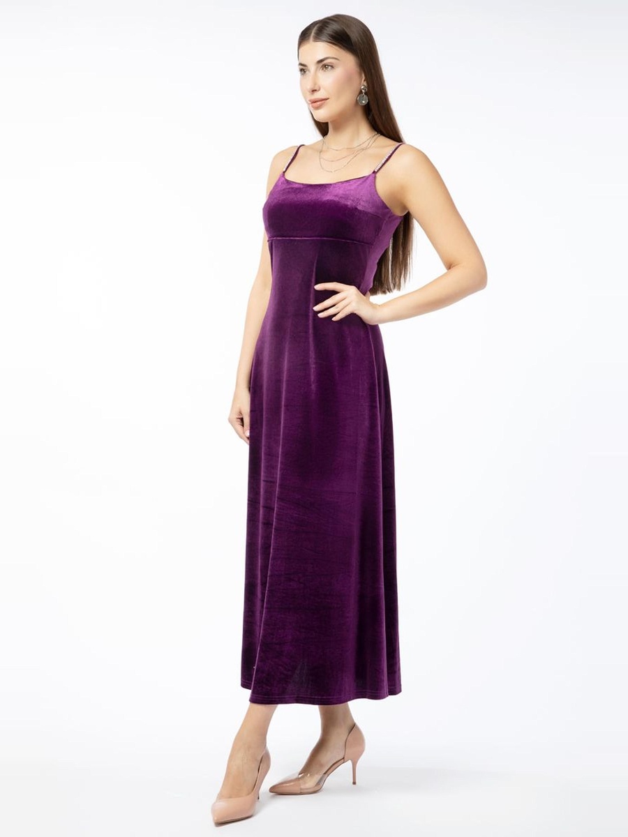 Sleeveless Velvet A-Line Maxi Dress