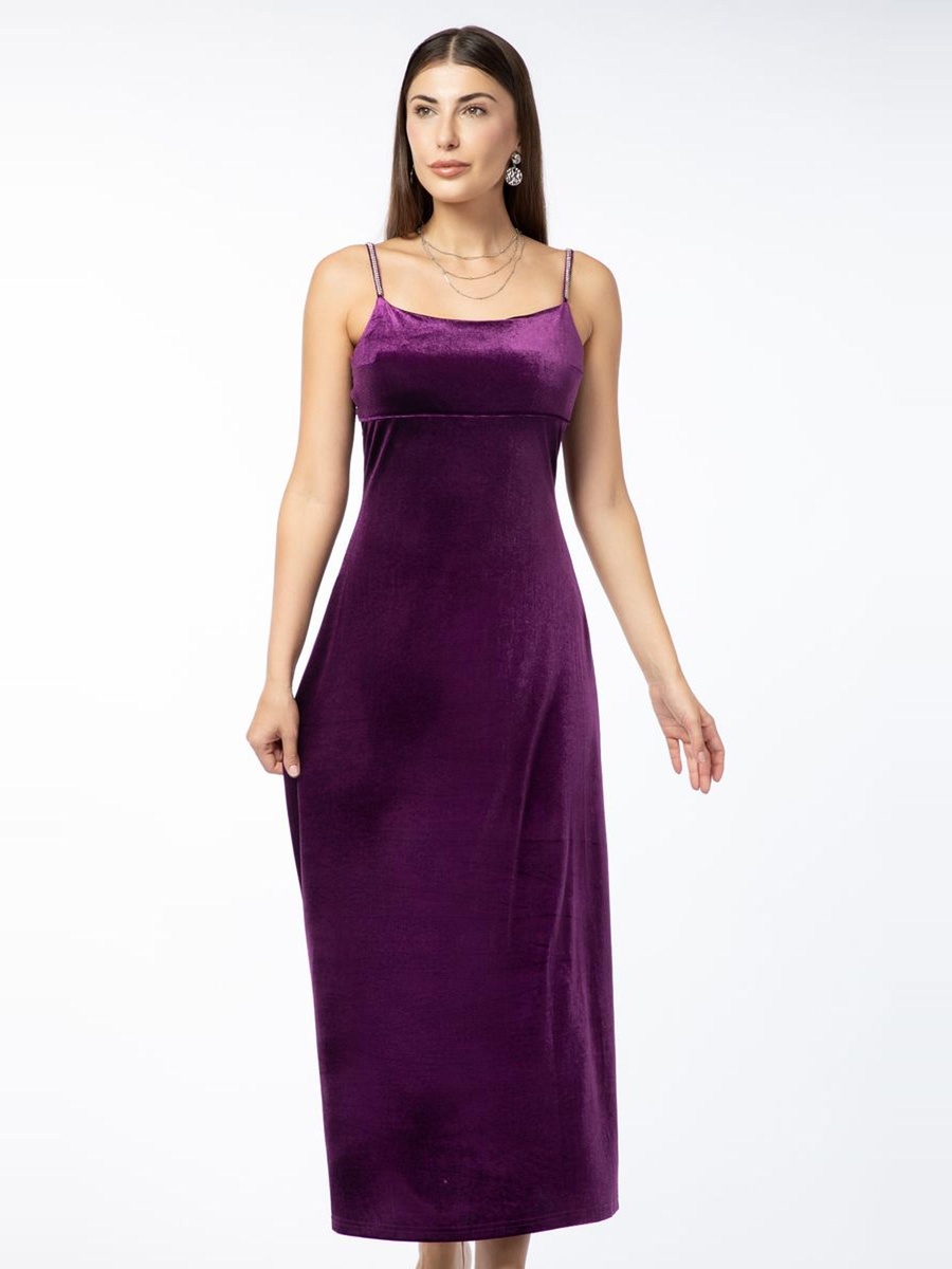 Sleeveless Velvet A-Line Maxi Dress