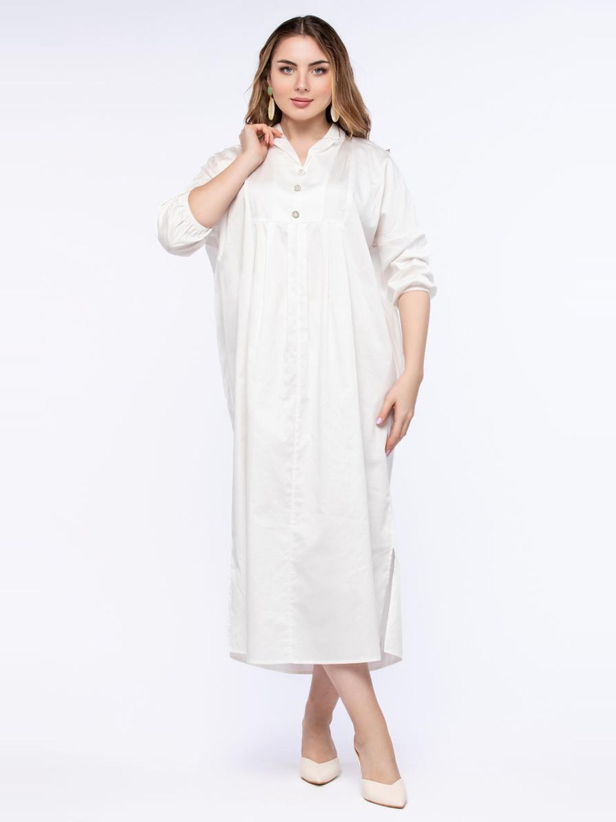Solid V Neck A-Line Midi Dress