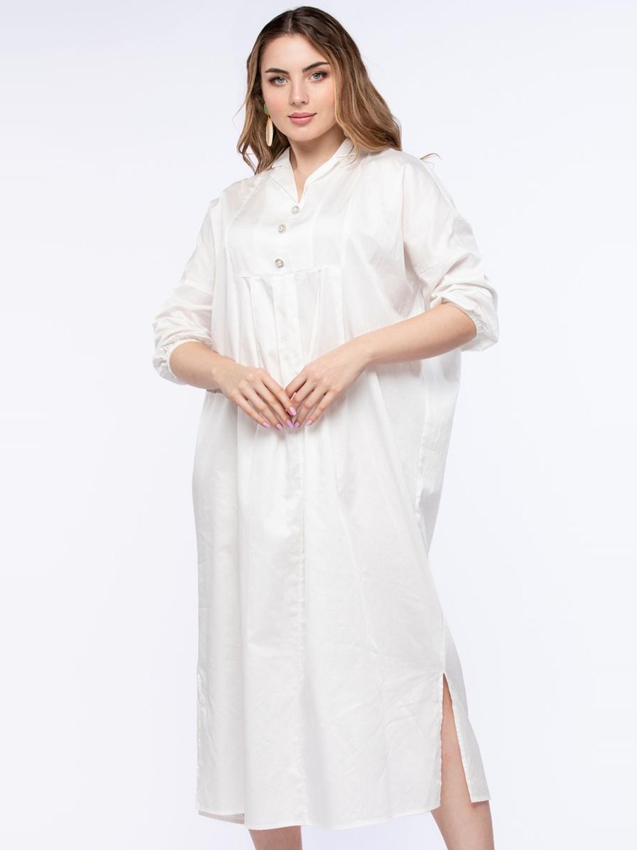 Solid V Neck A-Line Midi Dress