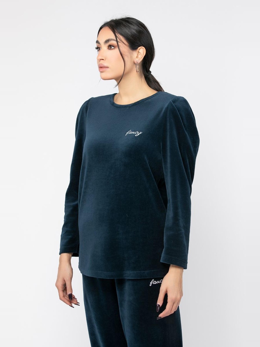 Velvet Fabric Top with Embroidery