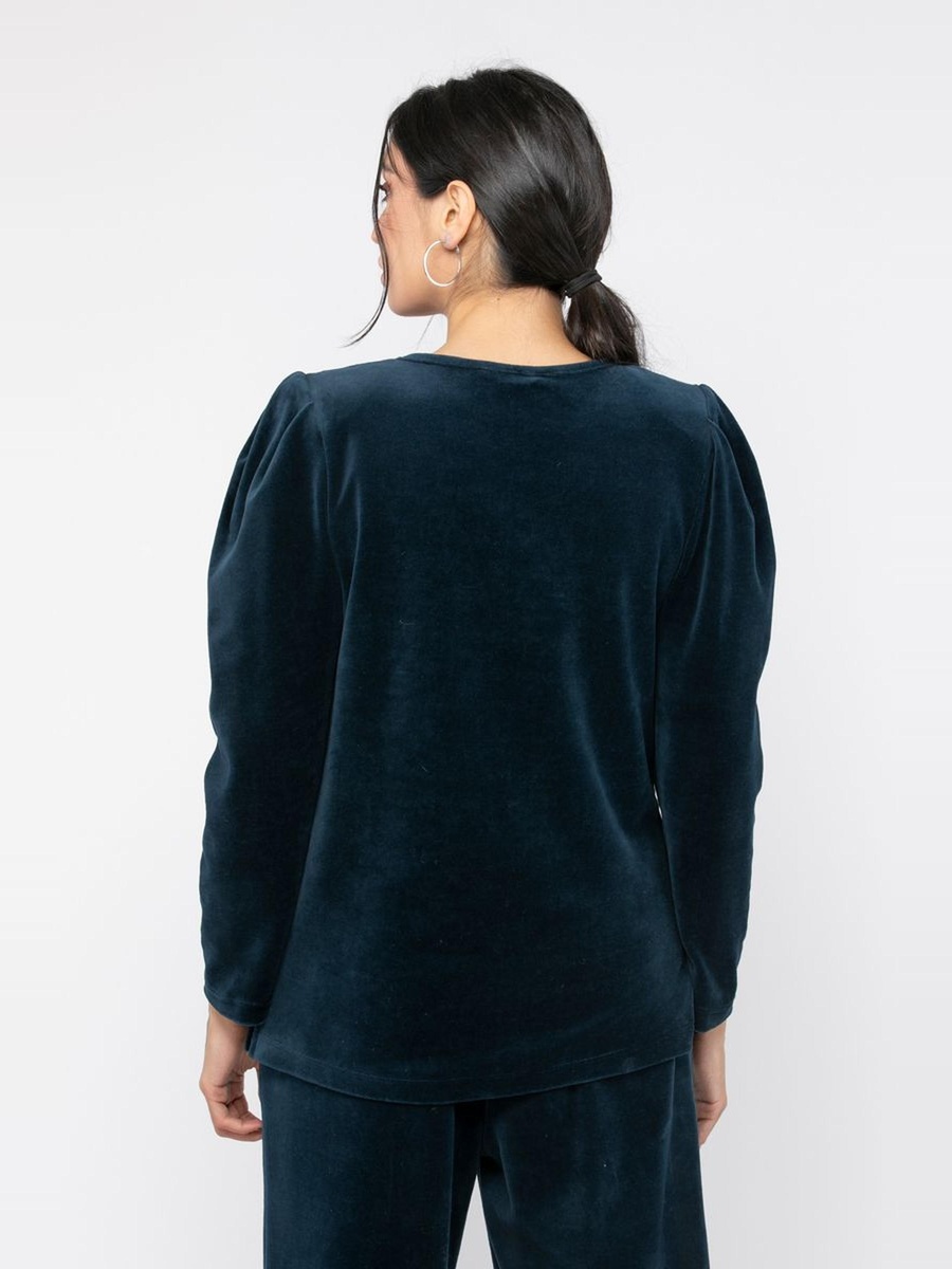 Velvet Fabric Top with Embroidery