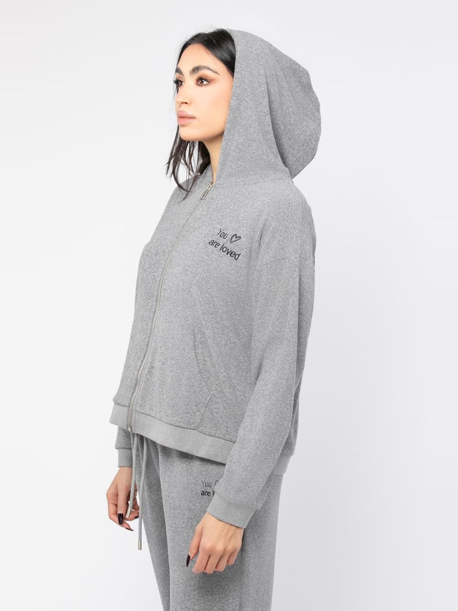 Zip-Through Hoodie with Embroidery