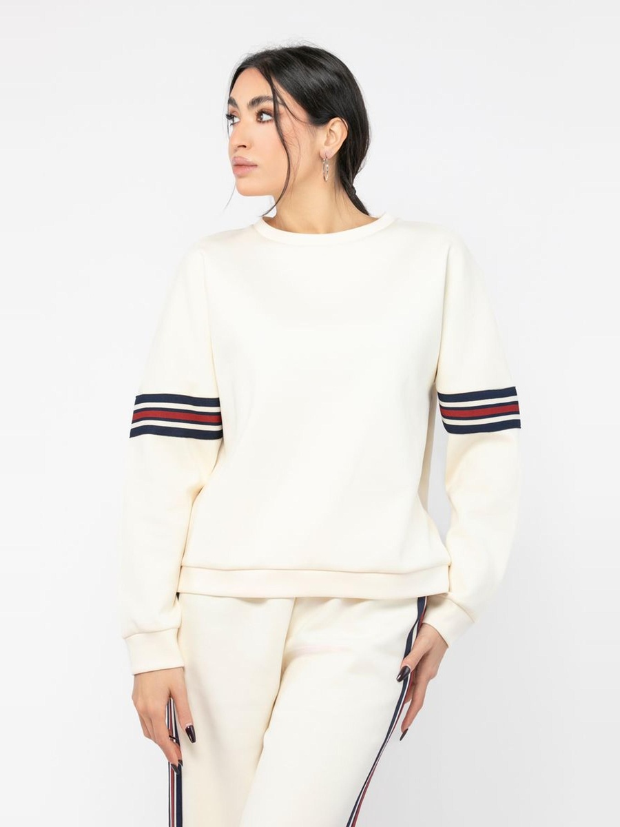 Sweatshirt with Lining On Sleeves