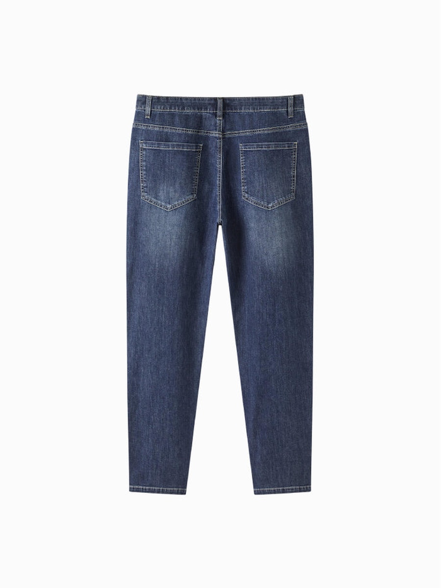 Men Mid-Wash Slim Straight Jeans