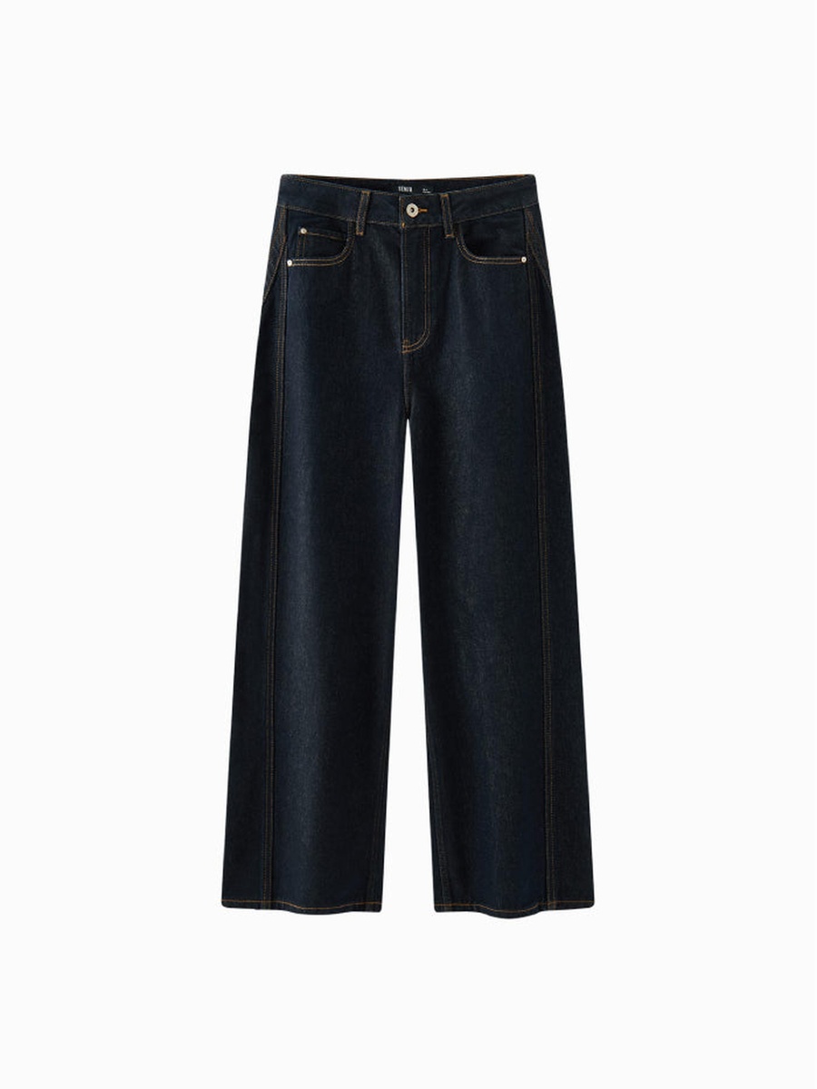 Men Solid Wide Leg Jeans