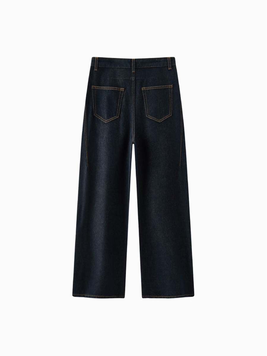 Men Solid Wide Leg Jeans