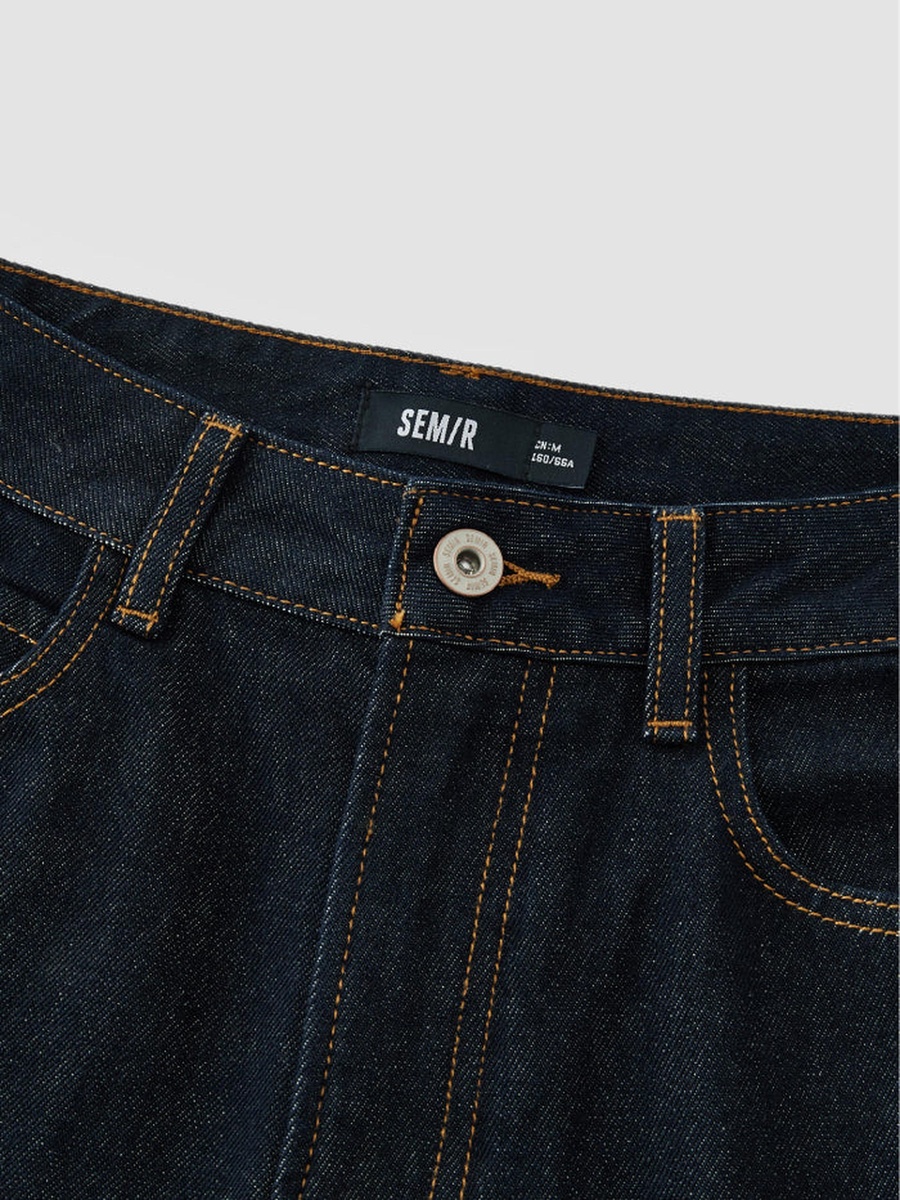 Men Solid Wide Leg Jeans