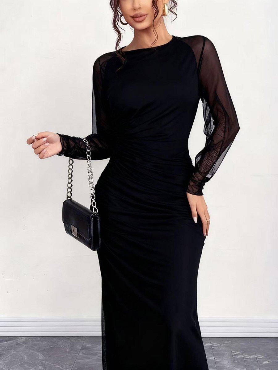 Women Black Bodycon Maxi Dress