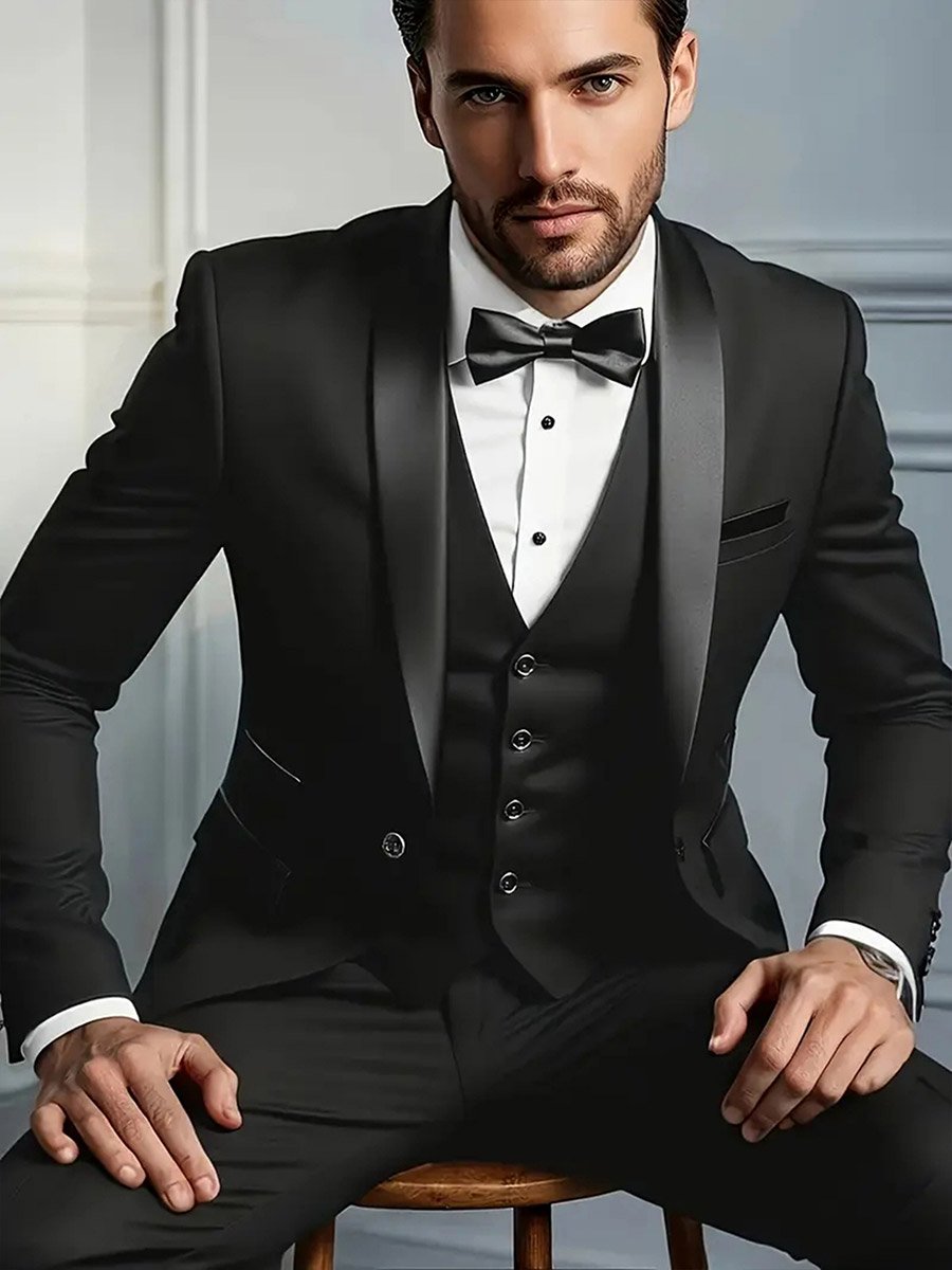 3-Piece Suit Tailored Blazer, Waistcoat and Trousers Set