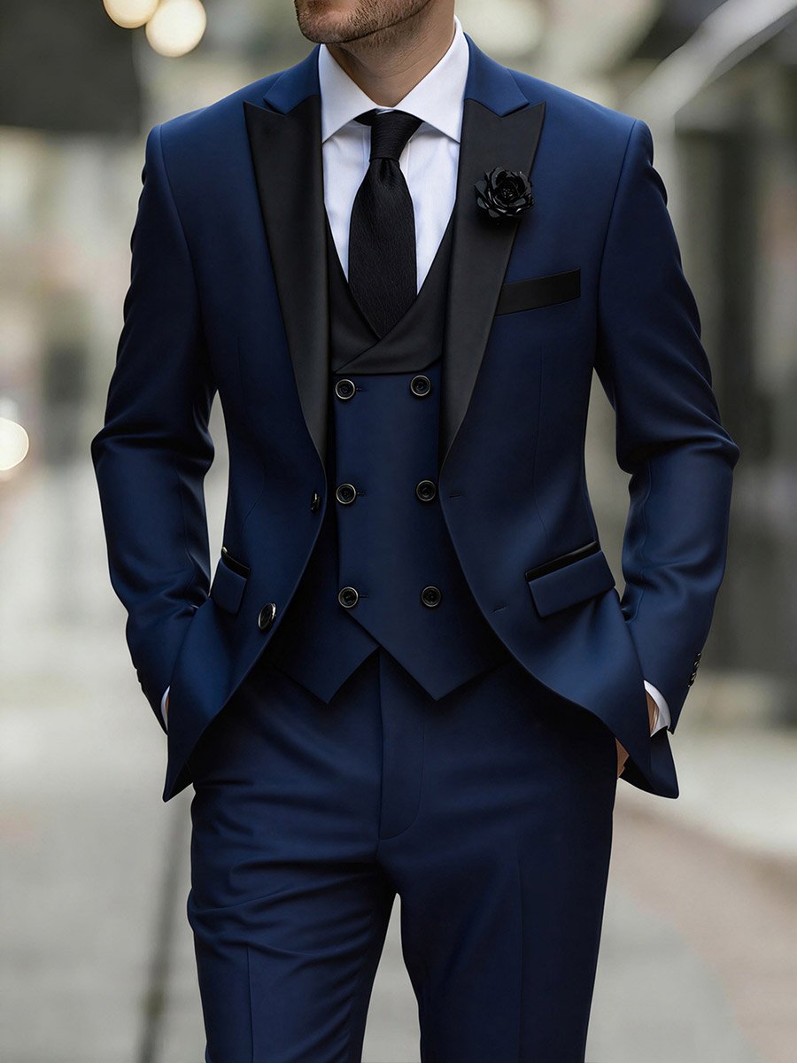 3-Piece Suit Tailored Blazer, Waistcoat and Trousers Set