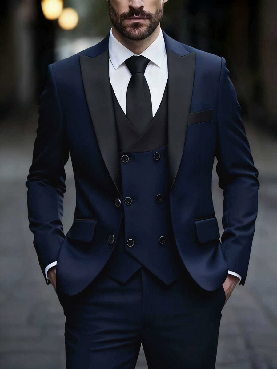 3-Piece Suit Tailored Blazer, Waistcoat and Trousers Set