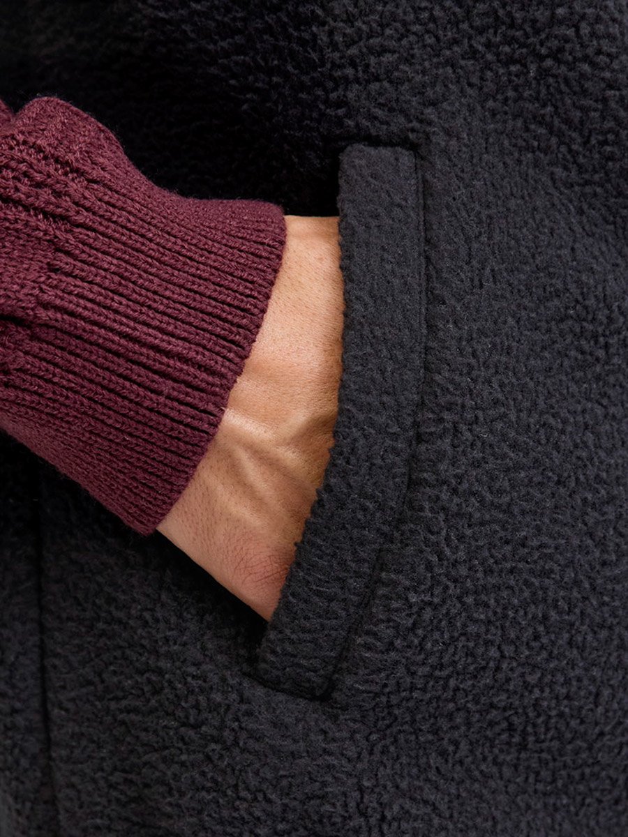 Black Teddy Zip-Up Bodywarmer Vest