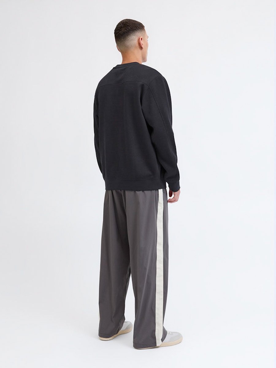 Black Plain Crew Neck Sweatshirt