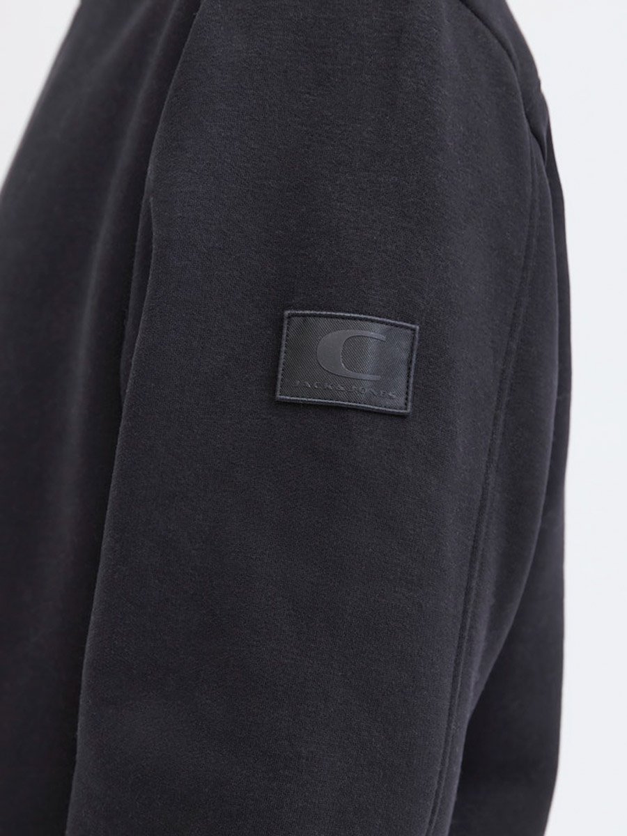 Black Plain Crew Neck Sweatshirt