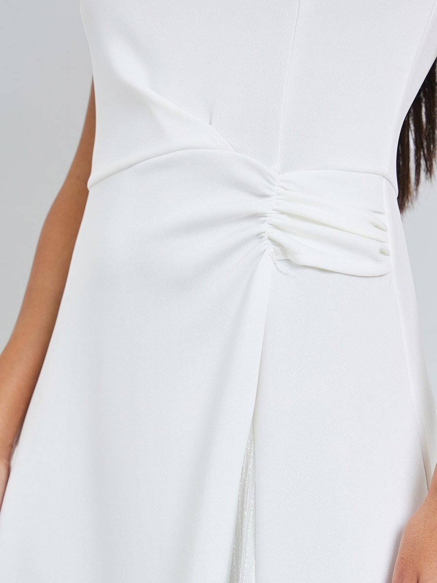 White Sleeveless A-Line Maxi Dress