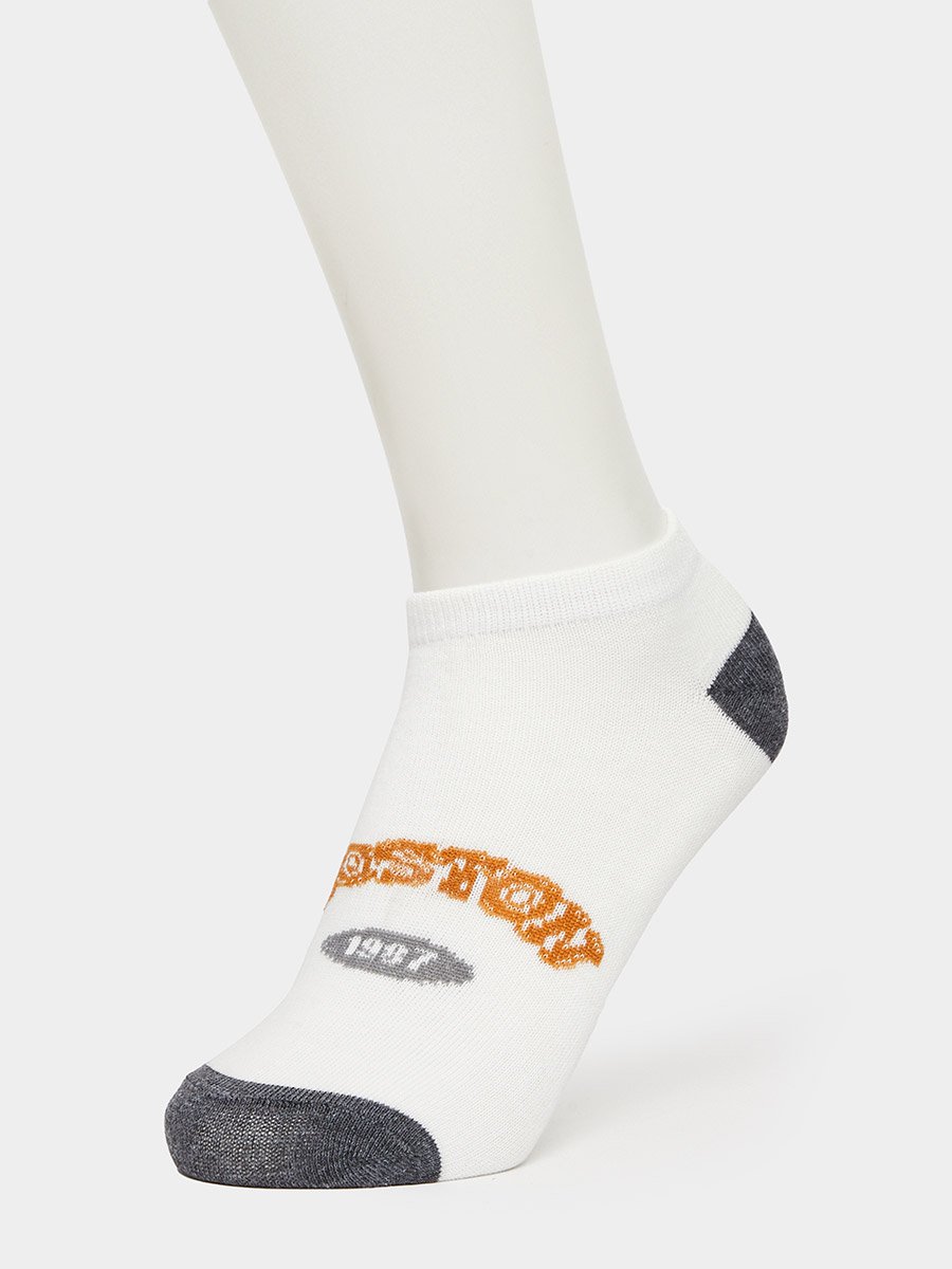 Pack of 5 - Contrast Printed Detail Ankle Socks