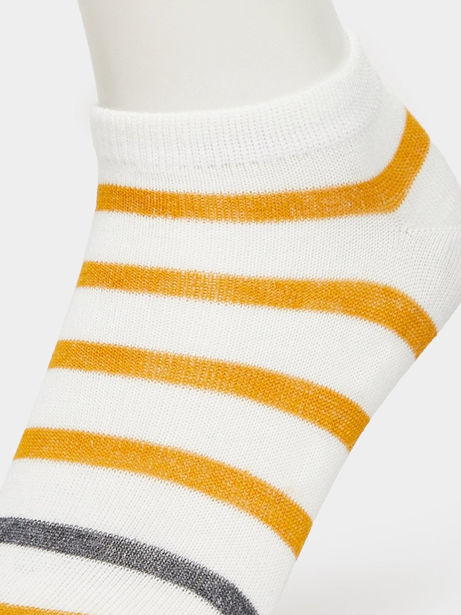 Pack of 5 - Contrast Printed Detail Ankle Socks