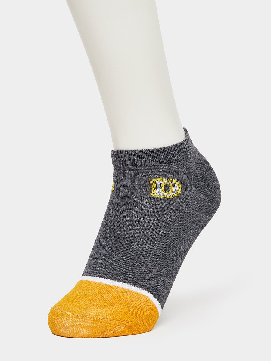Pack of 5 - Contrast Printed Detail Ankle Socks