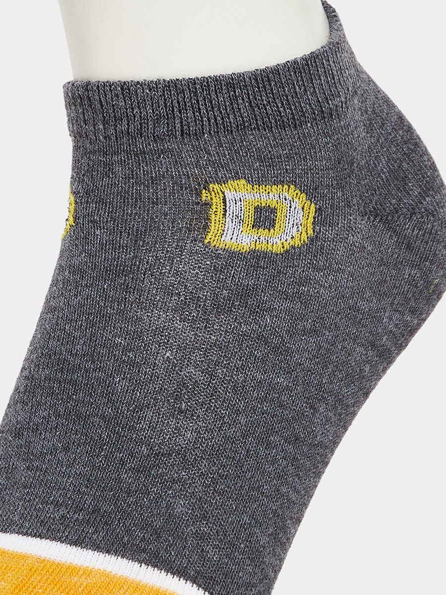 Pack of 5 - Contrast Printed Detail Ankle Socks