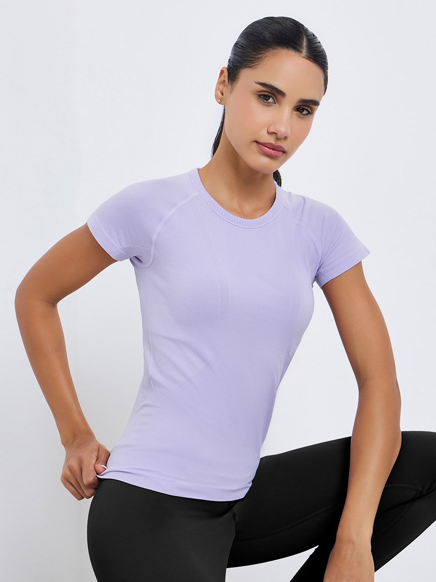 Women Lilac Seamless Contour Detail Top