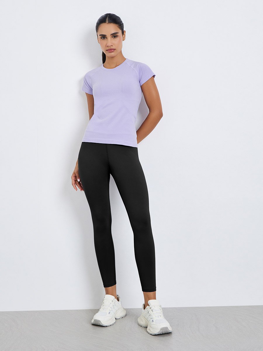 Women Lilac Seamless Contour Detail Top