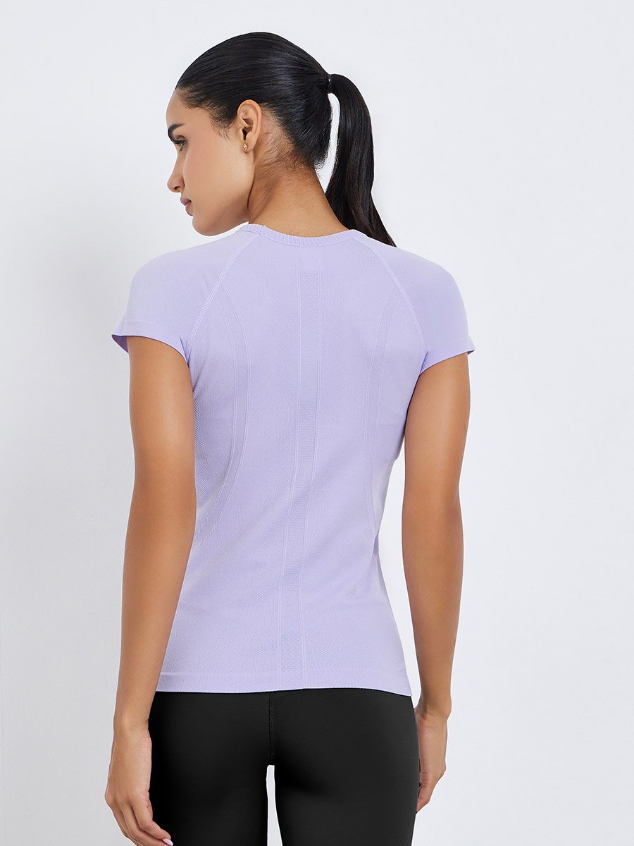 Women Lilac Seamless Contour Detail Top