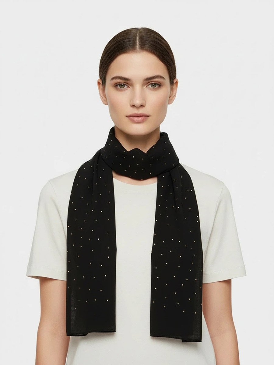 Black Embellished Scarf