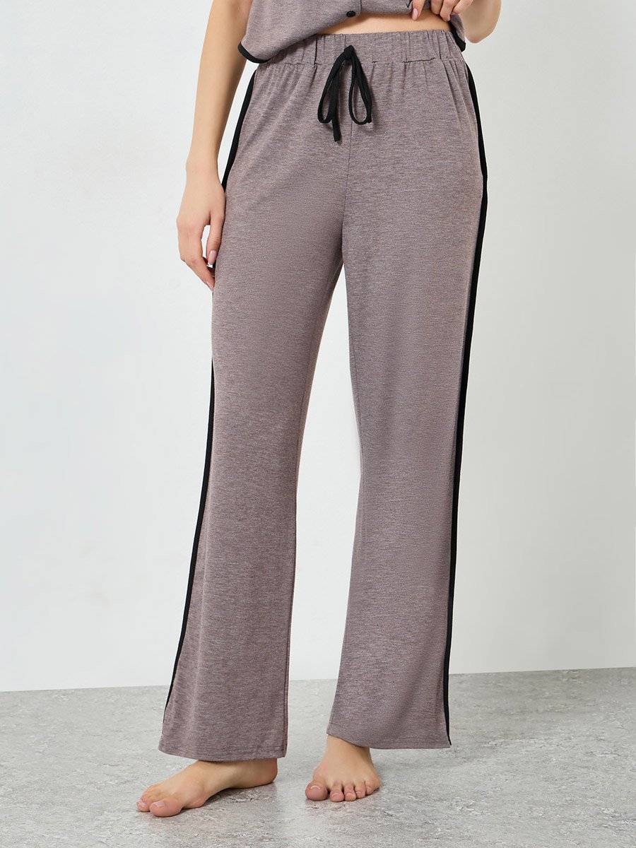 Piped Button Through Waistcoat and Side Stripe Pyjama Set