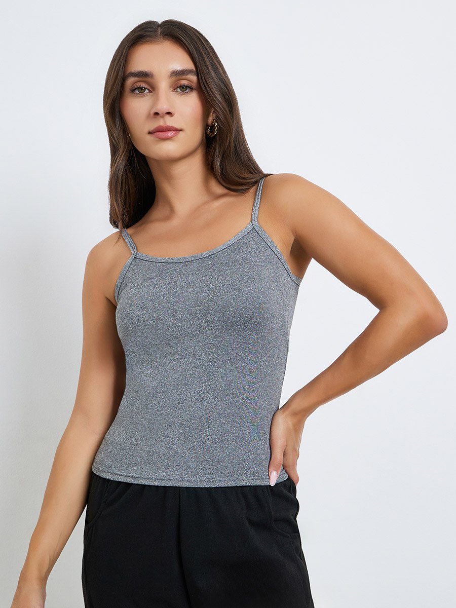 Women Plain Scoop Neck Fitted Cami