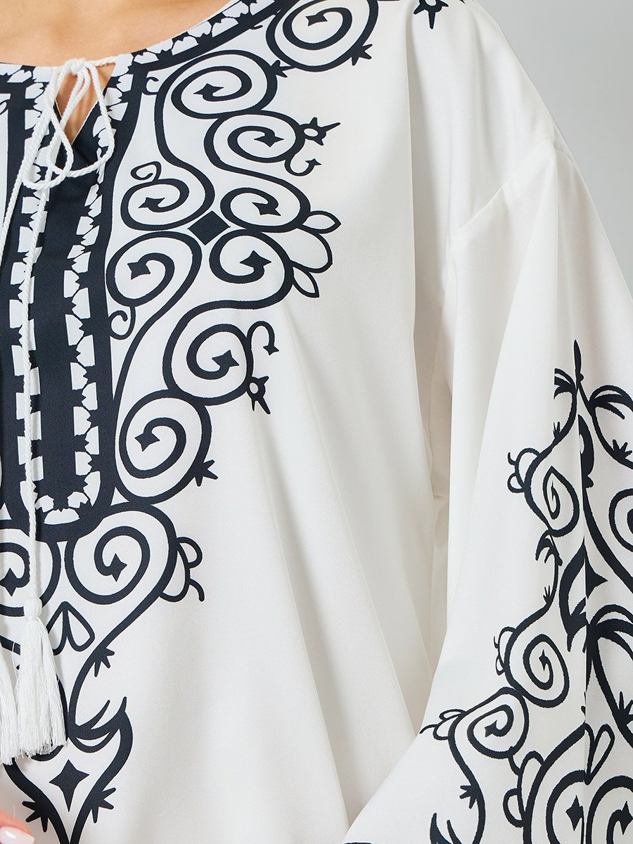 Women Printed Bell Sleeve Midi Dress