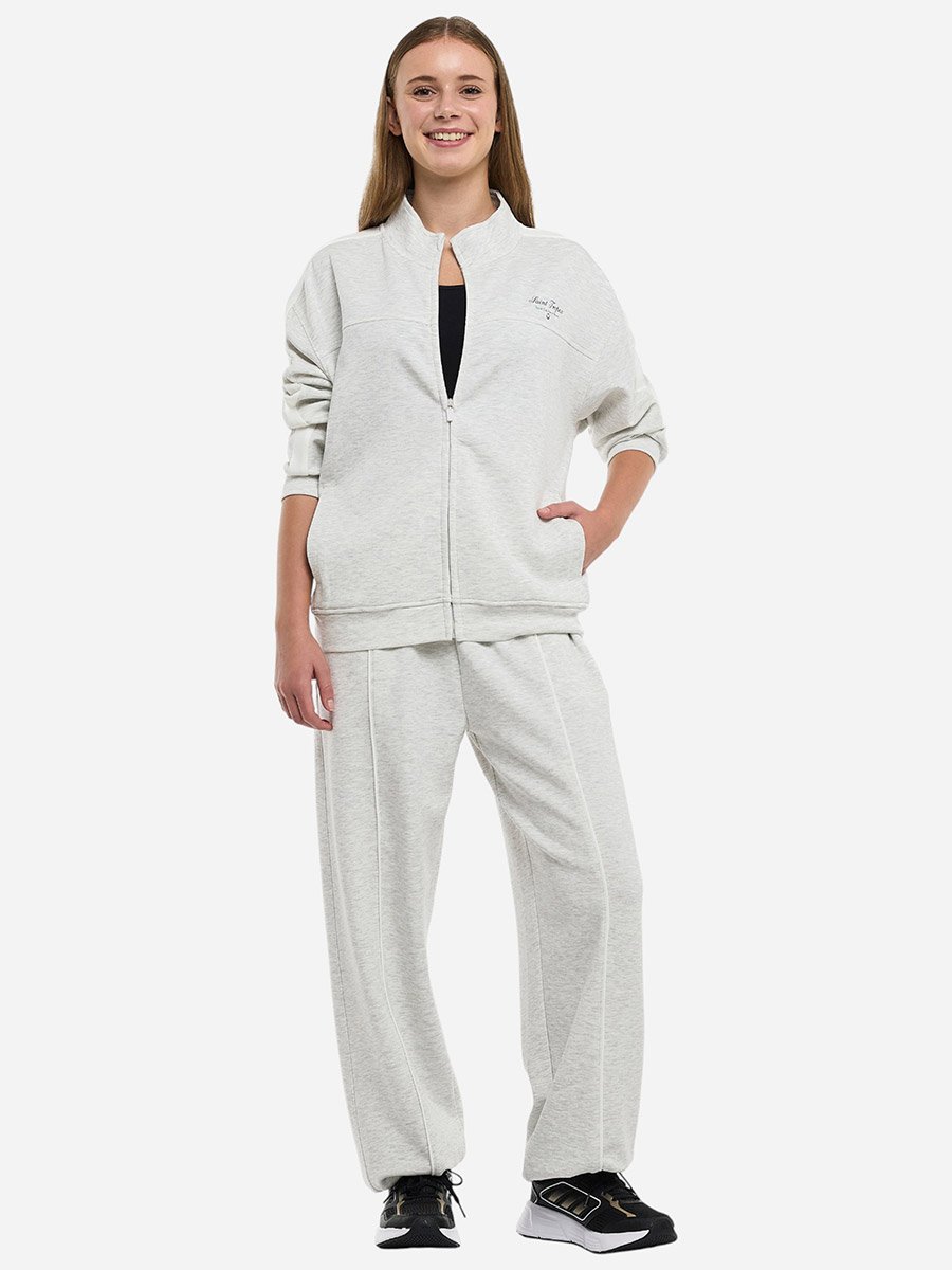 Grey Contrast Stripe Track Jacket and Joggers Co-Ords