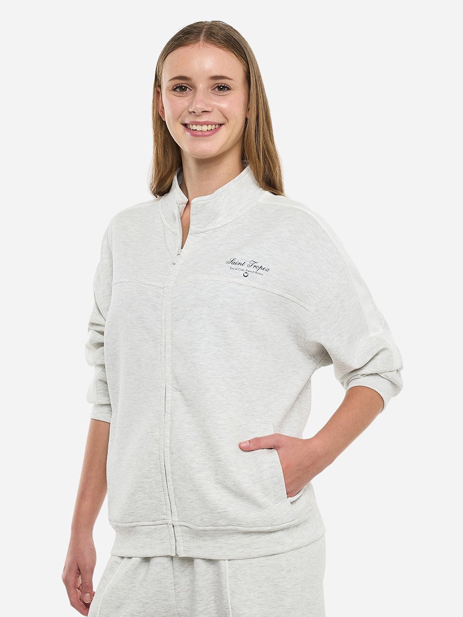 Grey Contrast Stripe Track Jacket and Joggers Co-Ords